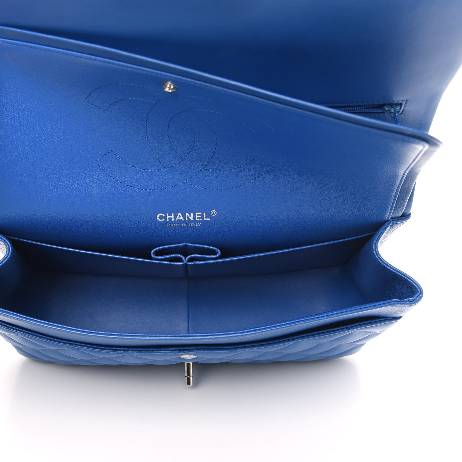 Chanel Lambskin Quilted Jumbo Double Flap Blue 5 of 12