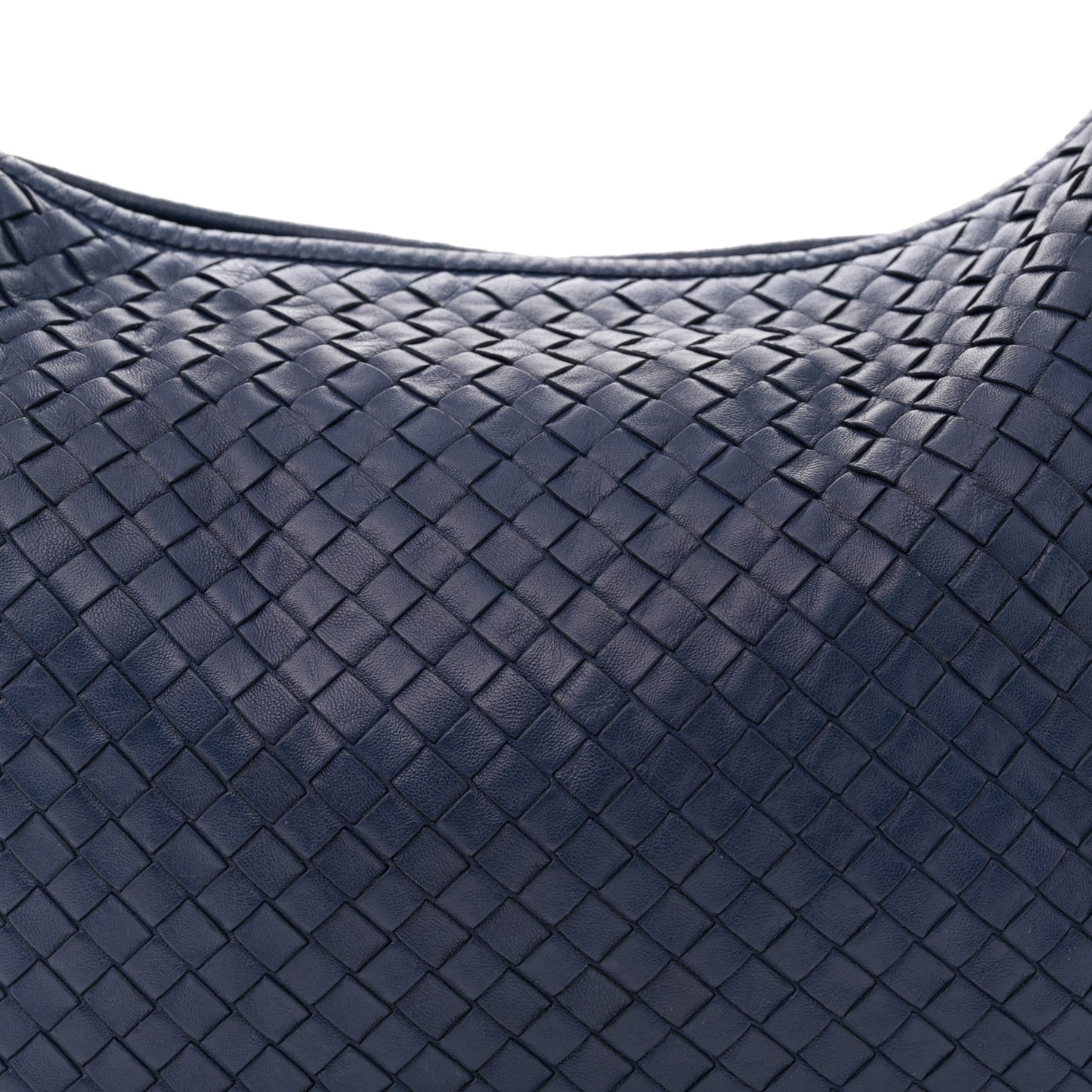 Nappa Intrecciato Fuzzy Medium Veneta Hobo Sapphire