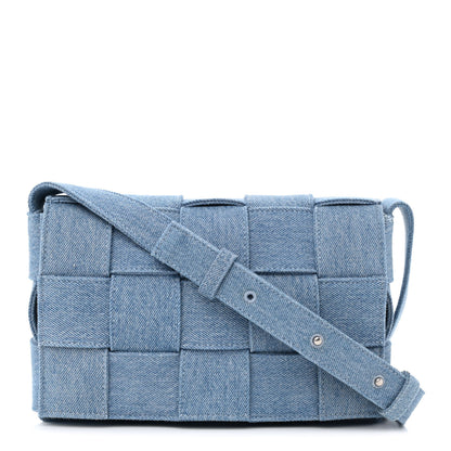 Bottega Veneta Denim Maxi Intrecciato Cassette Crossbody Bag Washed Indigo 1 of 9