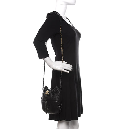 Chanel Calfskin Quilted Small Gabrielle Bucket Black 2 of 9