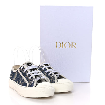 Christian Dior Denim Brocart Embroidered Walk'N'Dior Low Top Sneakers 37 Duck Blue 9 of 9