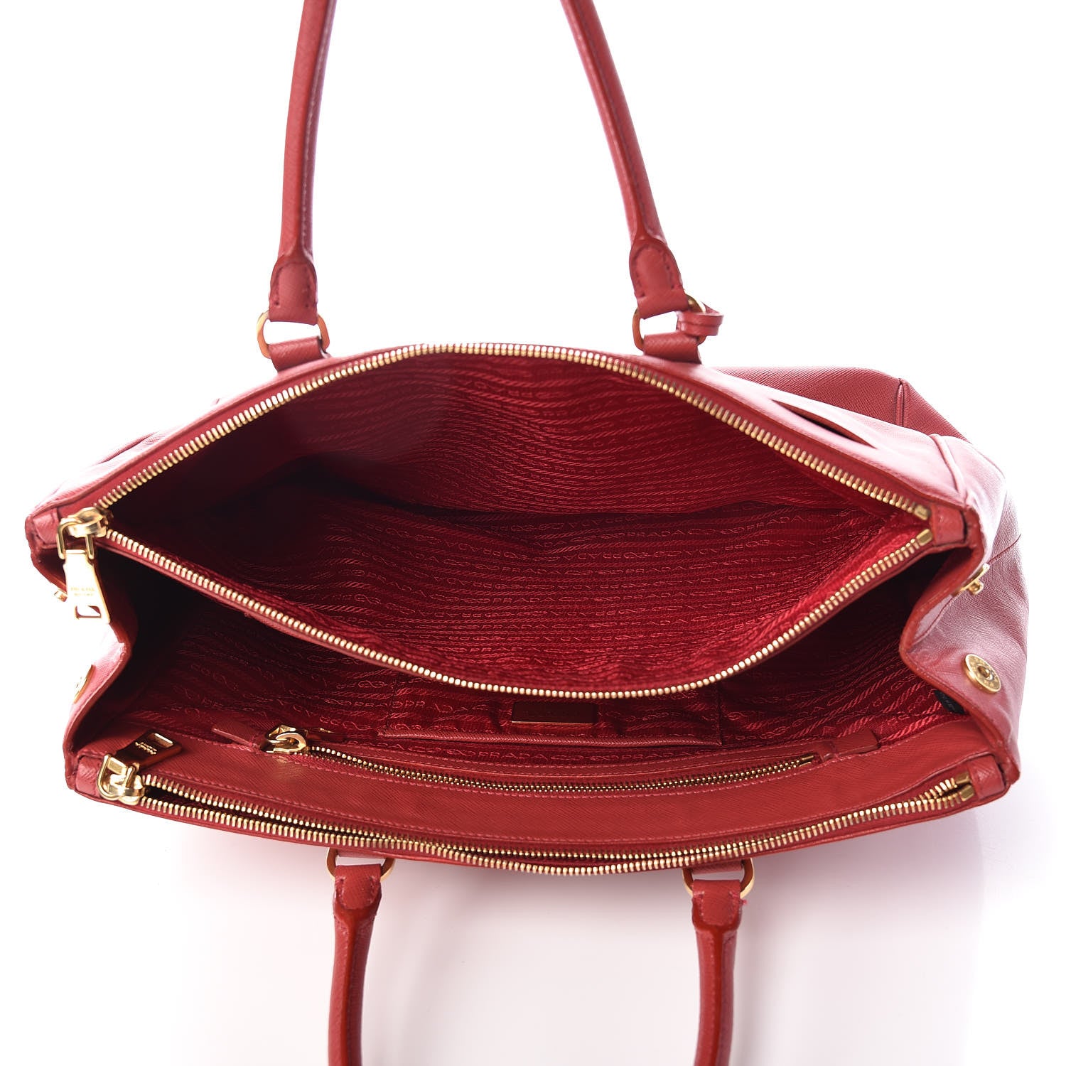 Prada Saffiano Medium Galleria Double Zip Tote Fuoco 7 of 23