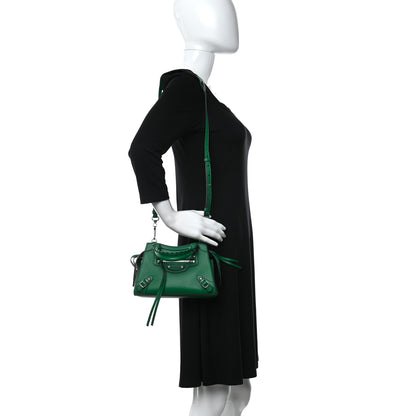 Balenciaga Smooth Calfskin Neo Classic Silver Hardware Mini City Grass Green 2 of 9