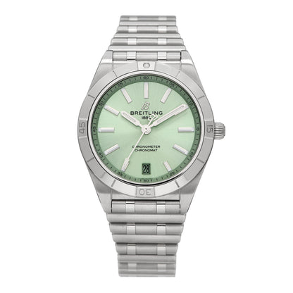 Breitling Stainless Steel 36mm Chronomat Automatic Watch Mint Green A10380 1 of 4