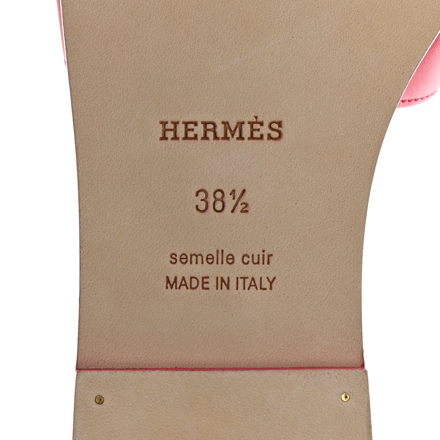 Hermes Box Calfskin Oran Sandals 38.5 Rose Vinicunca 8 of 9