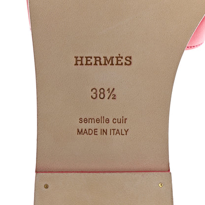 Hermes Box Calfskin Oran Sandals 38.5 Rose Vinicunca 8 of 9