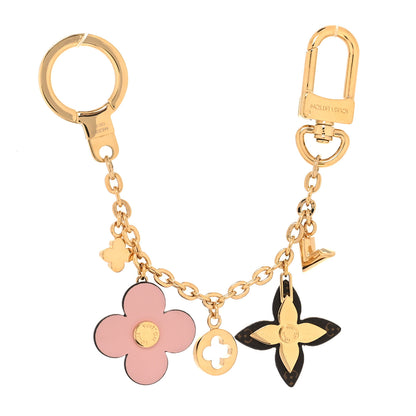 Louis Vuitton Brass Monogram Blooming Flowers Bag Charm Key Holder Rose Ballerine 2 of 5