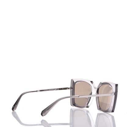 Chanel 18K White Gold Mirror Square Sunglasses 6051 Gray 4 of 7