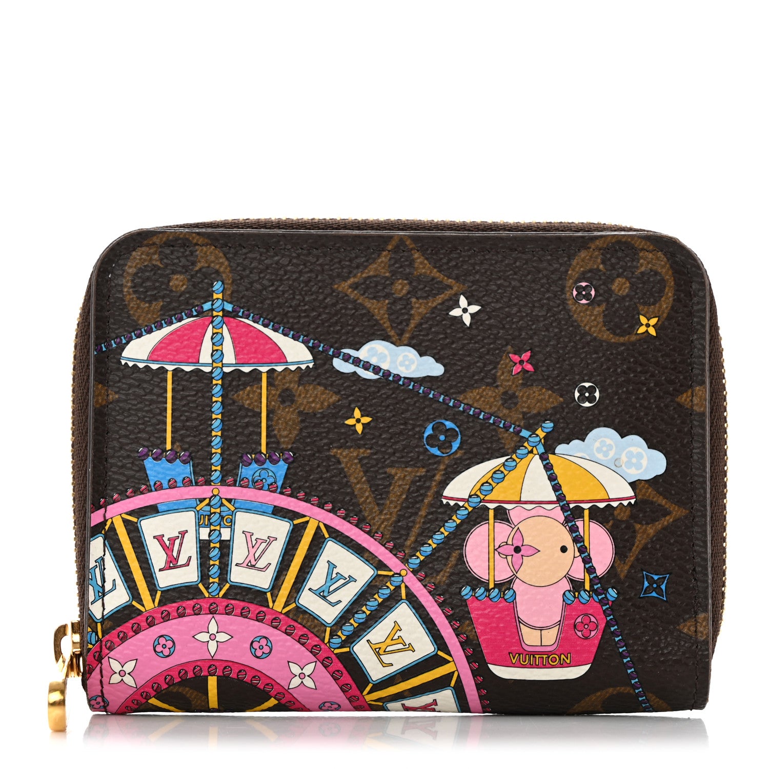 Louis Vuitton Monogram 2020 Christmas Animation Big Wheel Zippy Coin Purse Rose Ballerine 1 of 7