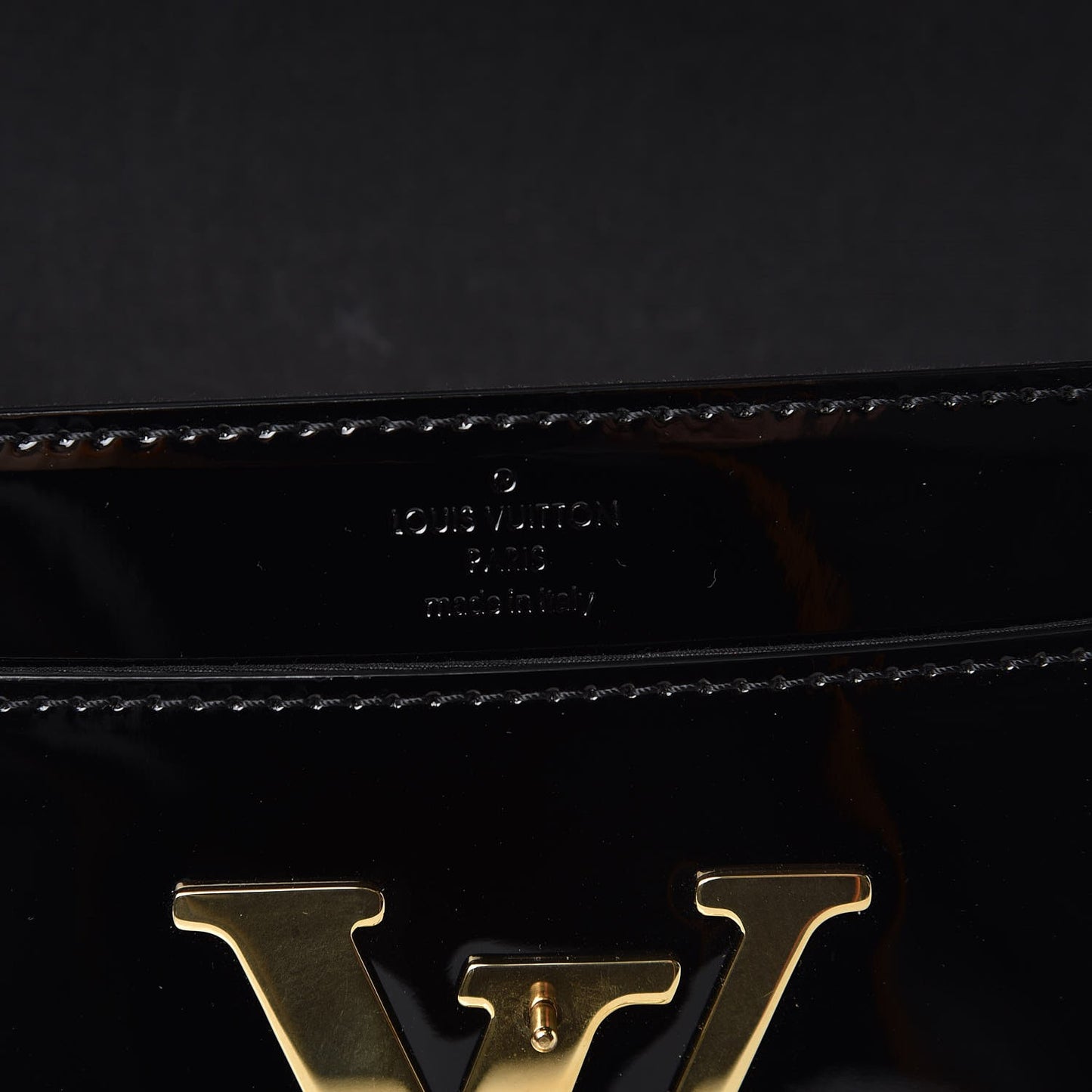Patent Louise Clutch Black