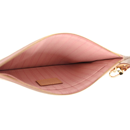 Louis Vuitton Damier Azur Neverfull MM GM Pochette Rose Ballerine 4 of 7