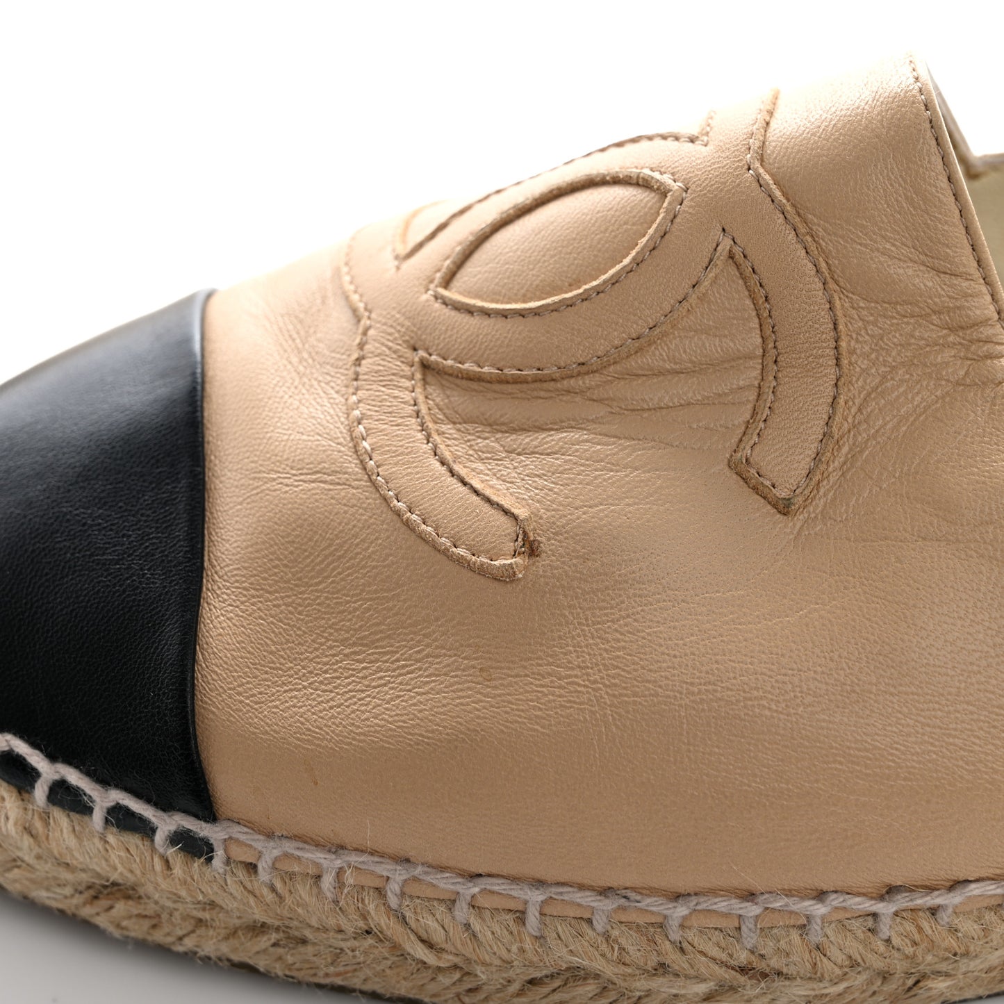 Lambskin CC Espadrilles 41 Beige Black