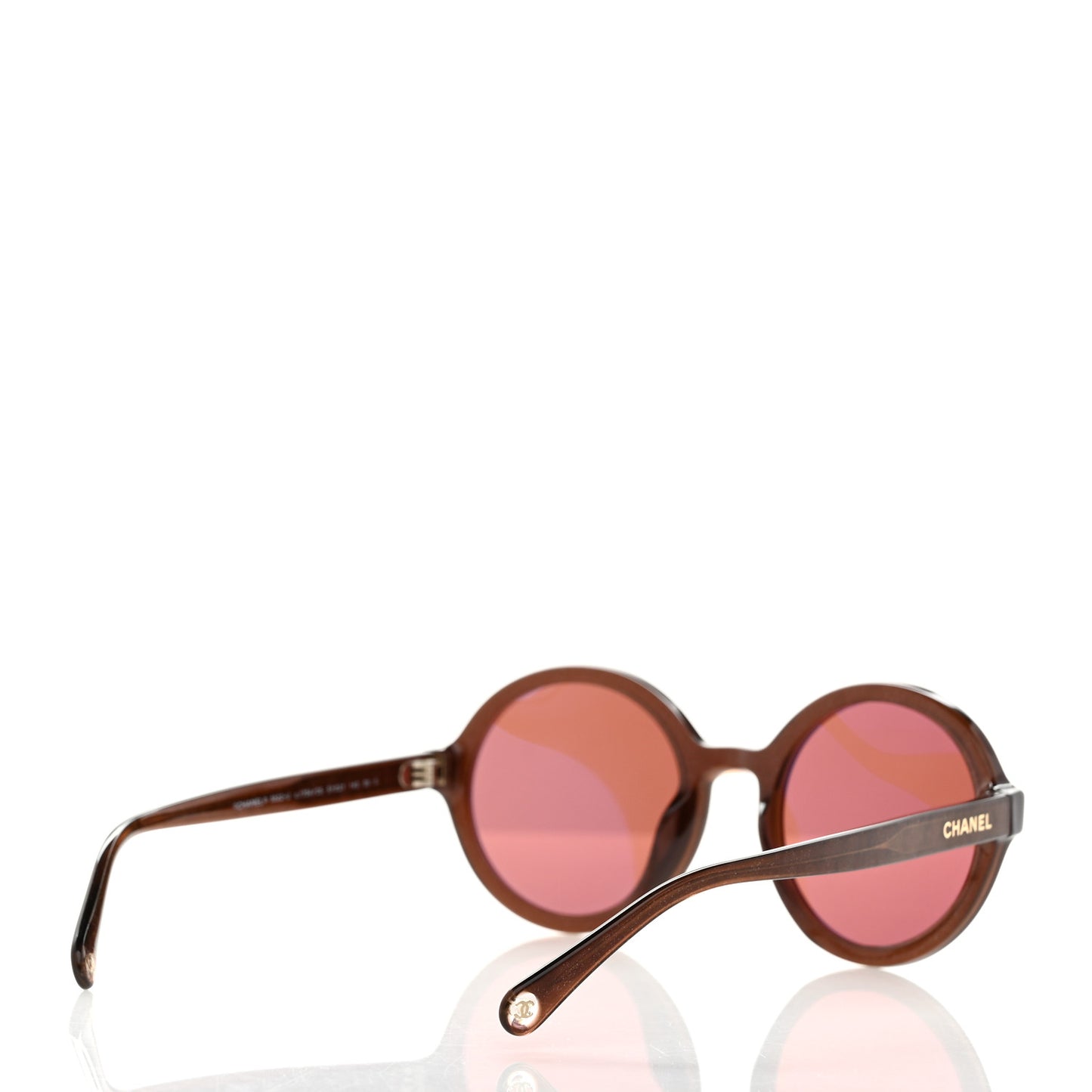 Acetate Polarized Round Glitter Sunglasses 5522U Brown