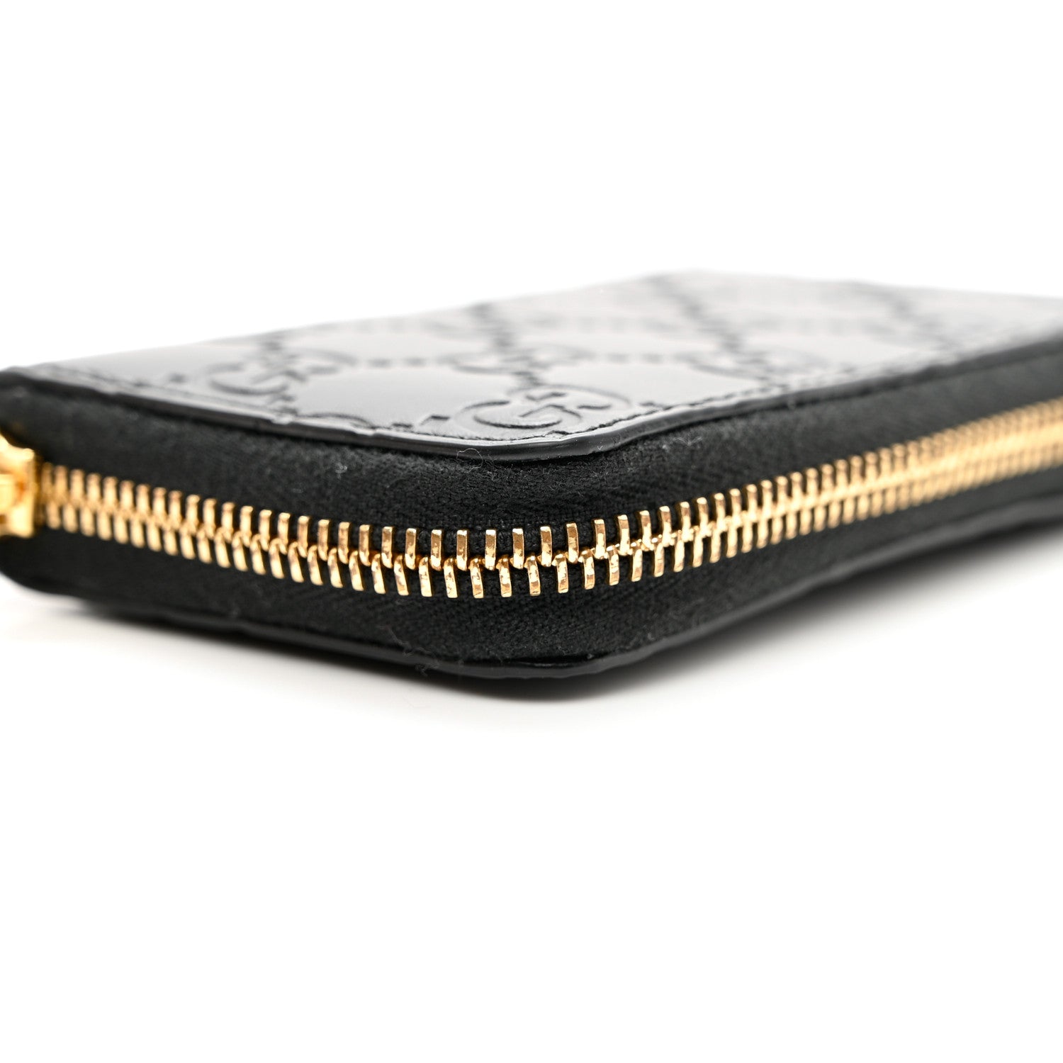 Gucci Guccissima Zip Around Card Case Black 8 of 9