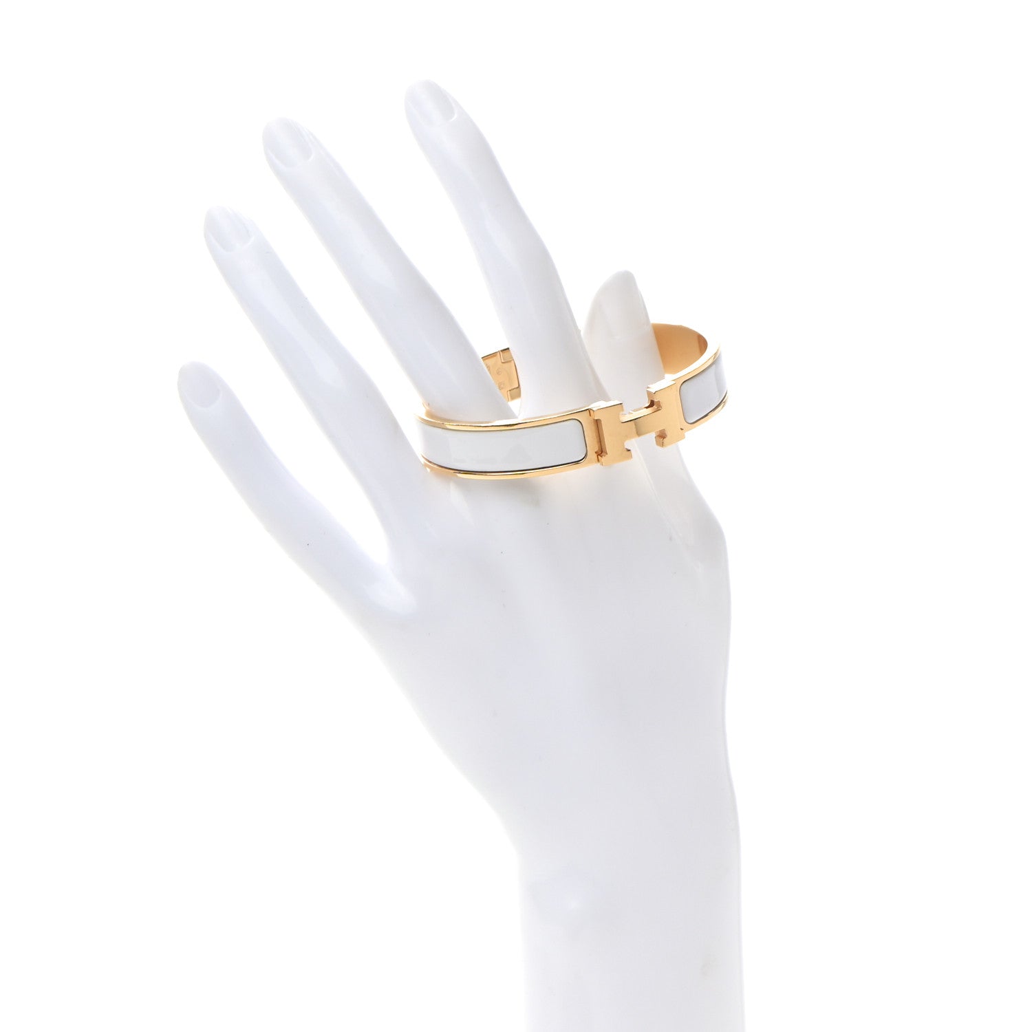 Hermes Enamel Narrow Clic Clac H Bracelet PM White 2 of 6
