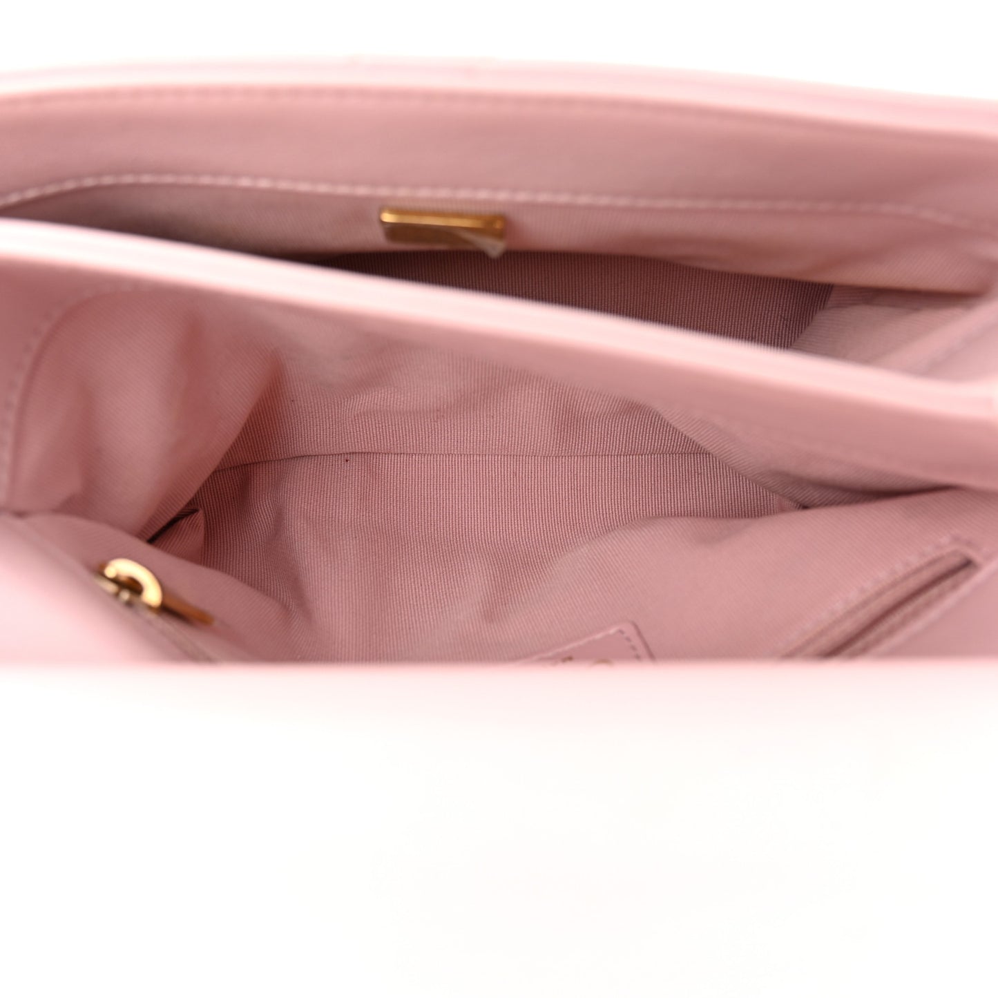 Lambskin Quilted Small Chain Top Handle Flap Rose Clair