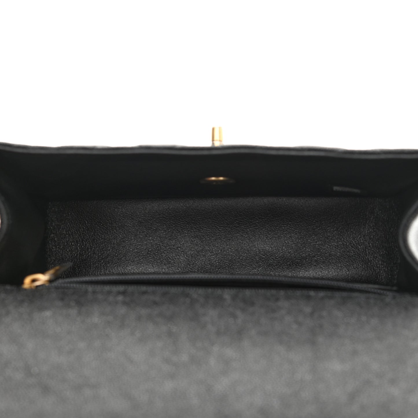 Caviar Quilted Mini Top Handle Rectangular Flap Black