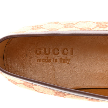 Gucci Canvas GG Monogram Horsebit Mens Jordaan Loafers 12 Beige Ruggine Light Brown 7 of 11