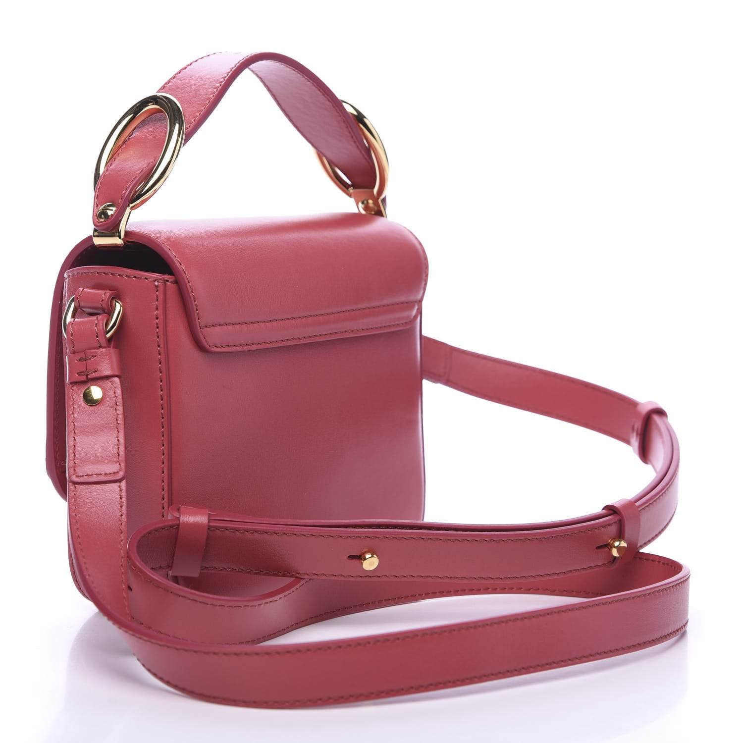 Chloe Shiny Calfskin Suede Mini C Double Carry Scarlet Pink 2 of 8
