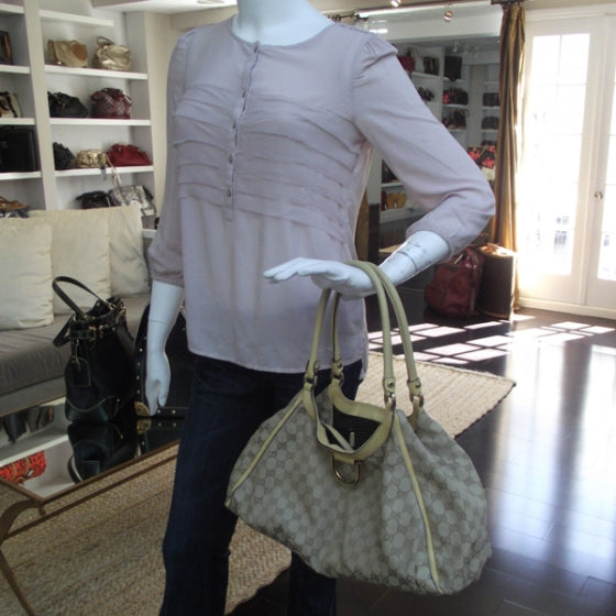 Gucci Monogram D Gold Hobo Yellow 2 of 11