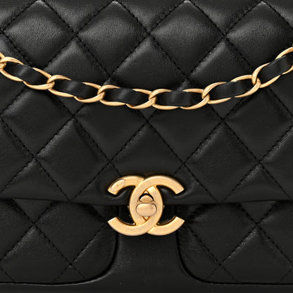 Chanel Shiny Lambskin Quilted Small Daily Friend Flap Black 8 of 10