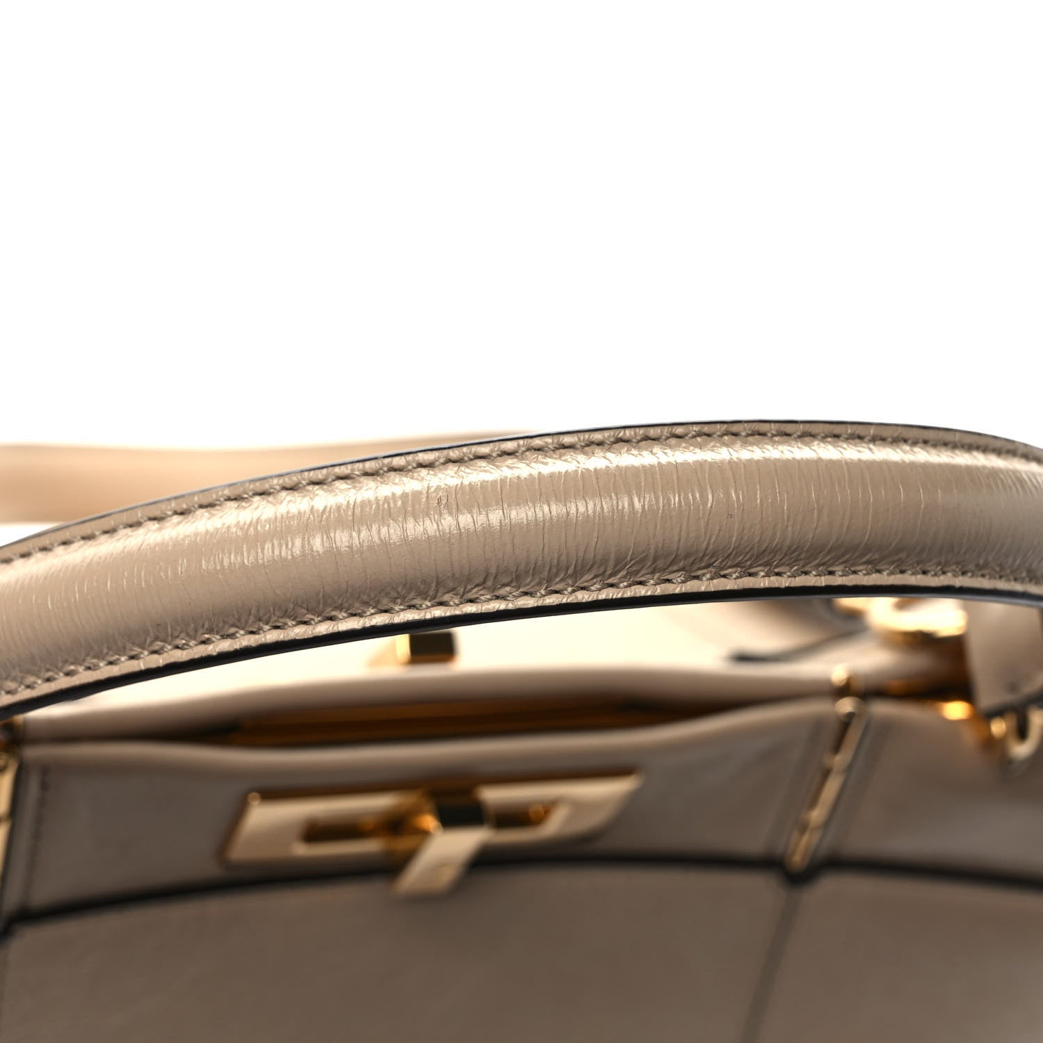 Fendi Agnello Old Shine Large Peekaboo Iconic Satchel Amido 11 of 11