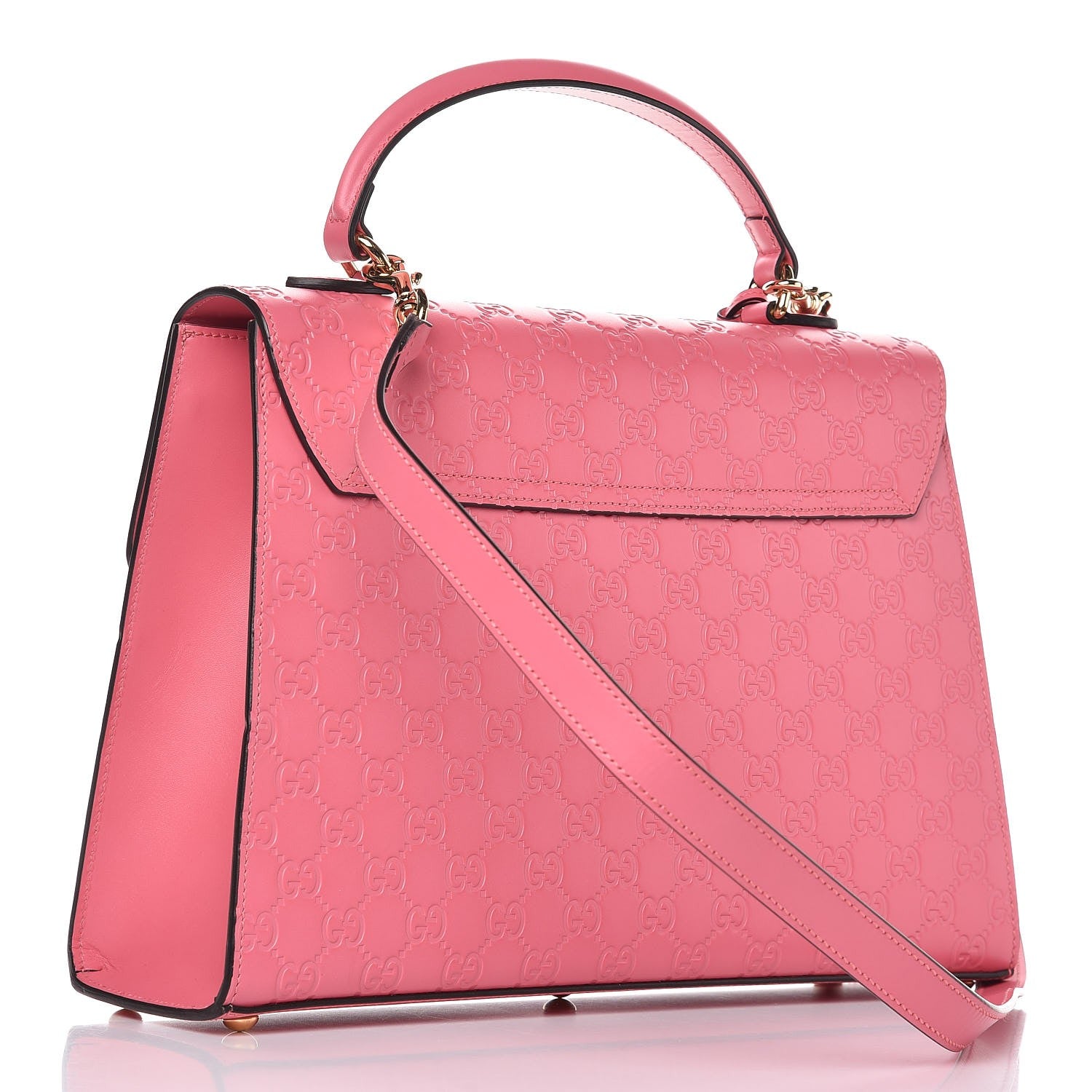 Gucci Guccissima Signature Medium Padlock Top Handle Bag Flush 4 of 9