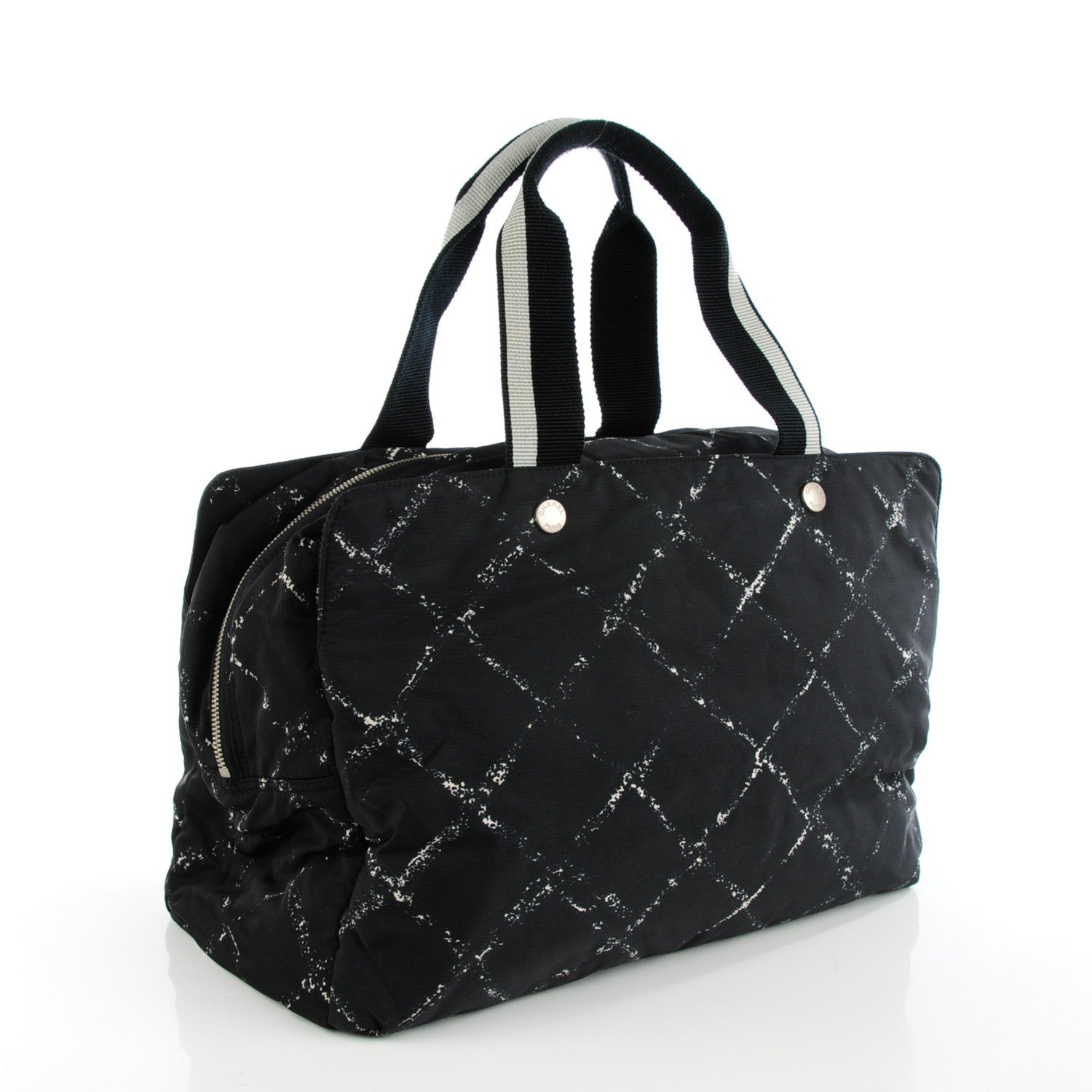 Chanel Nylon Travel Duffel Bag Black 2 of 8