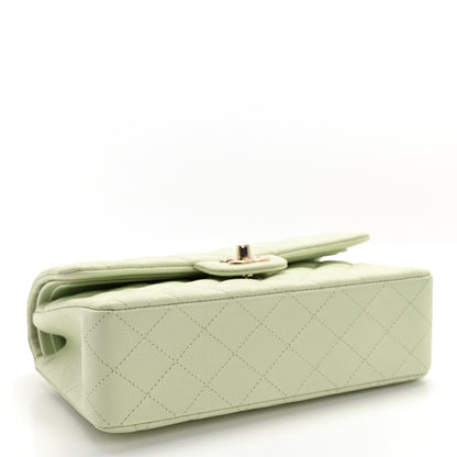 Chanel Caviar Quilted Small Double Flap Light Green 4 of 11
