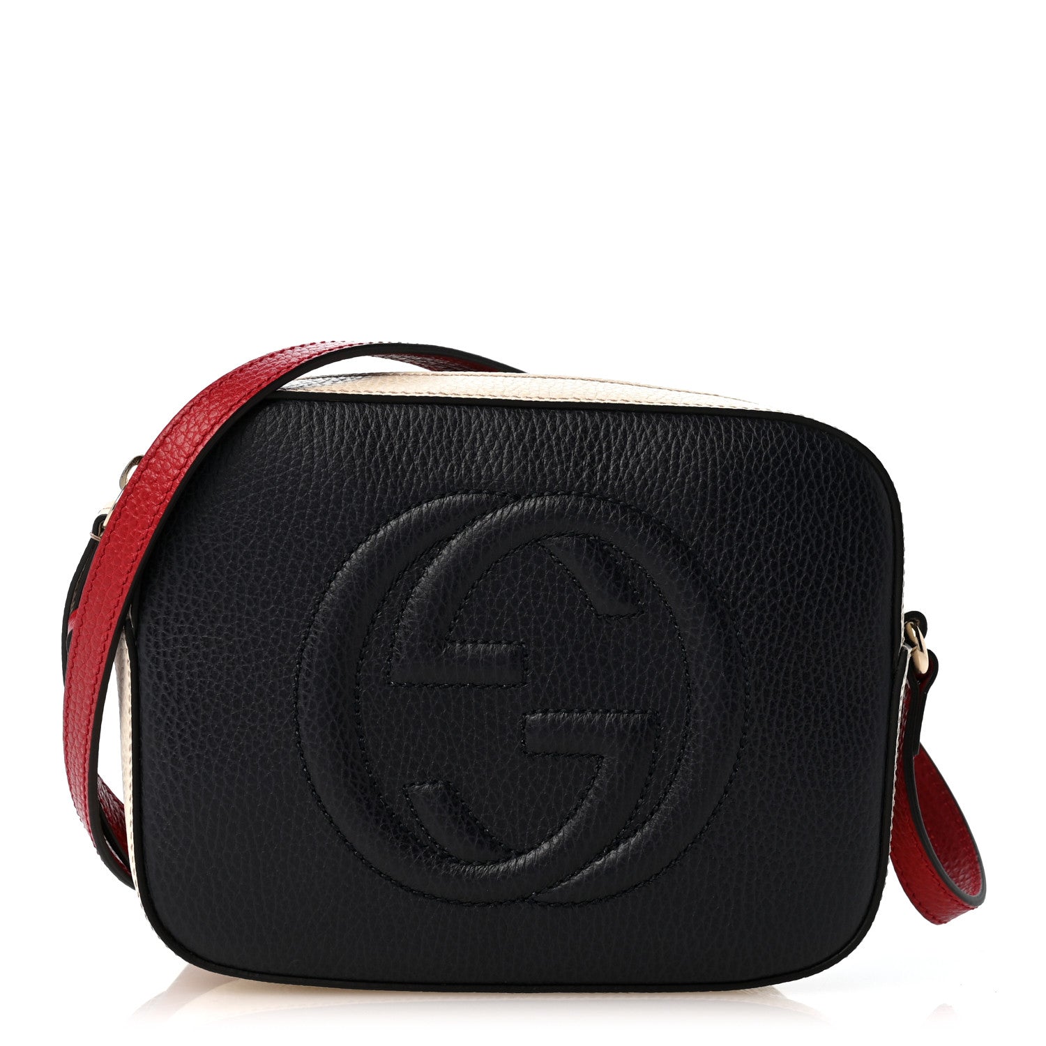 Gucci Dollar Calfskin Bi-Color Small Soho Disco Bag Mystic White Black 1 of 10