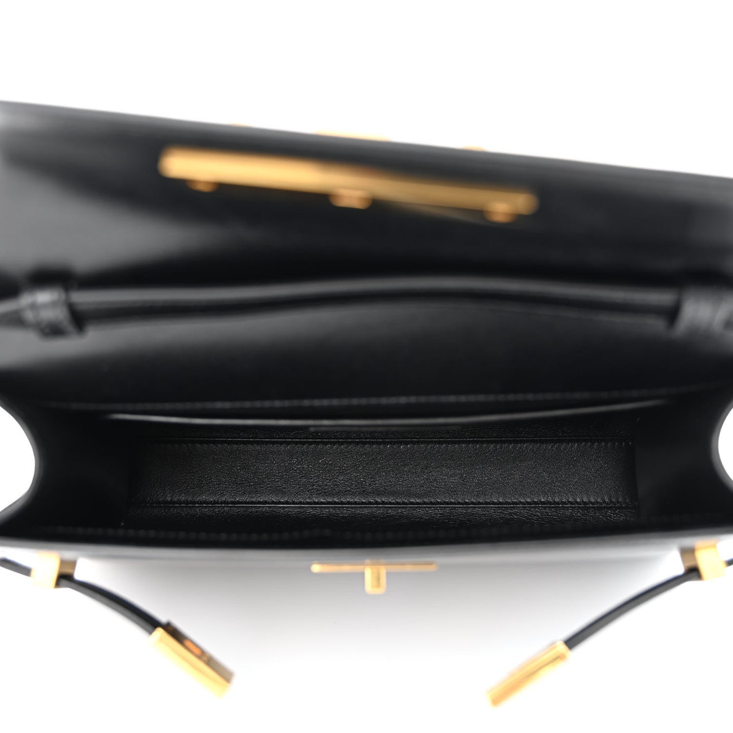 Smooth Calfskin Small Manhattan Shoulder Bag Black