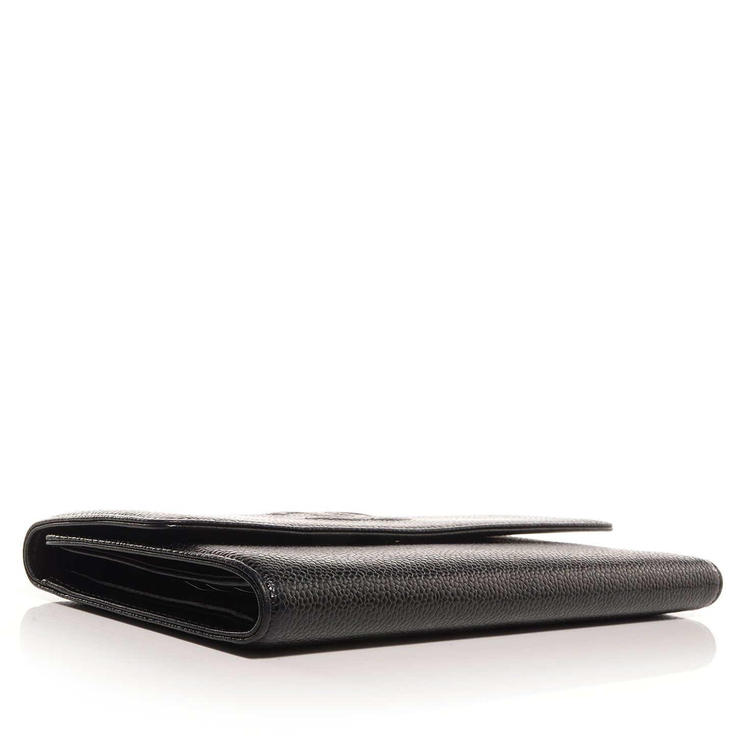 Caviar Long Flap Wallet Black