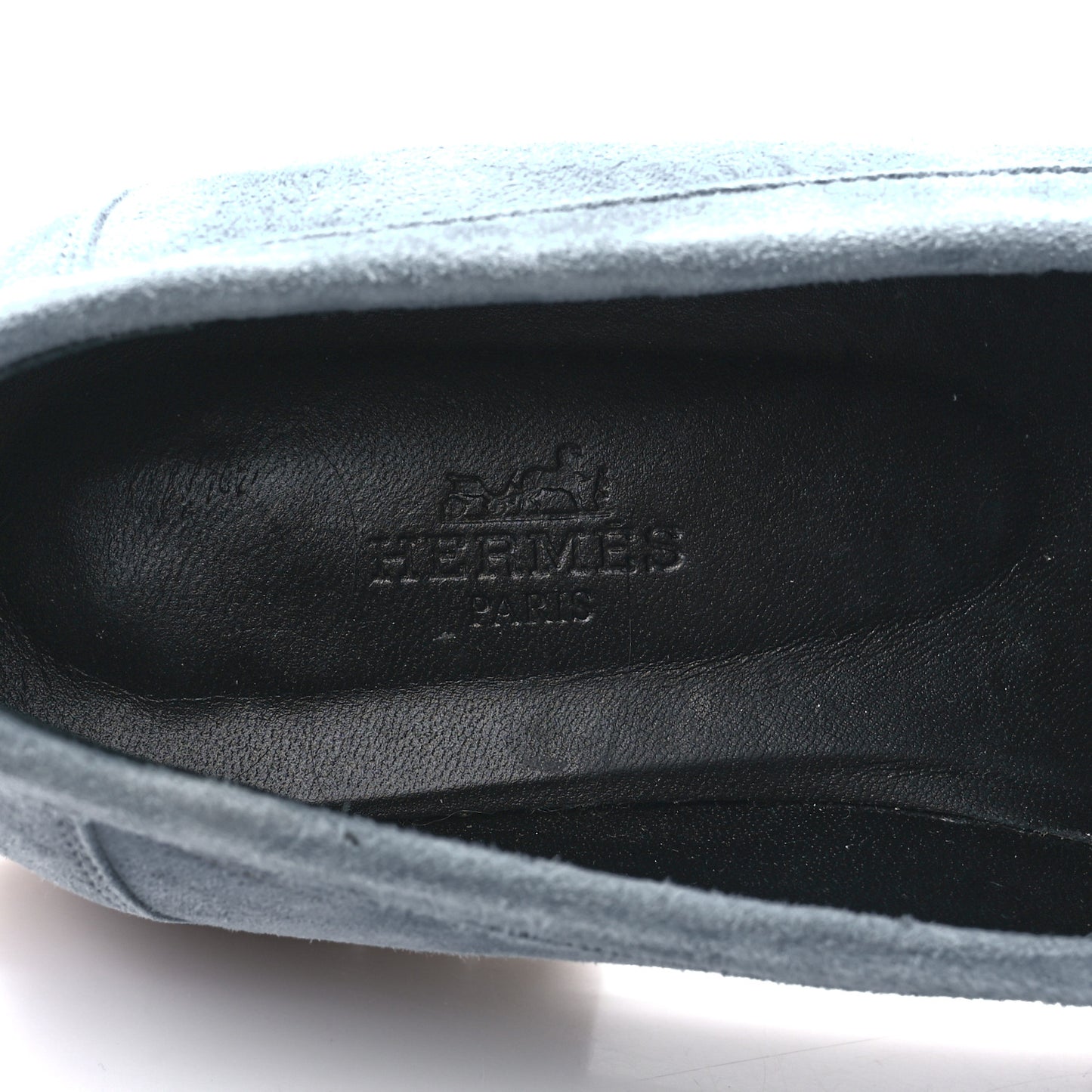 Suede Goatskin Womens Faubourg Loafers 37 Bleu Pinede