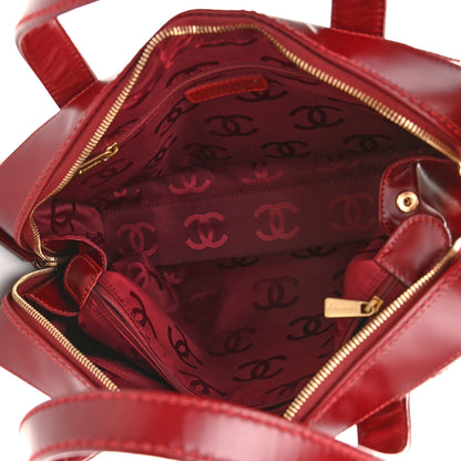 Chanel Calfskin Stitch Surpique Bowler Red 5 of 12