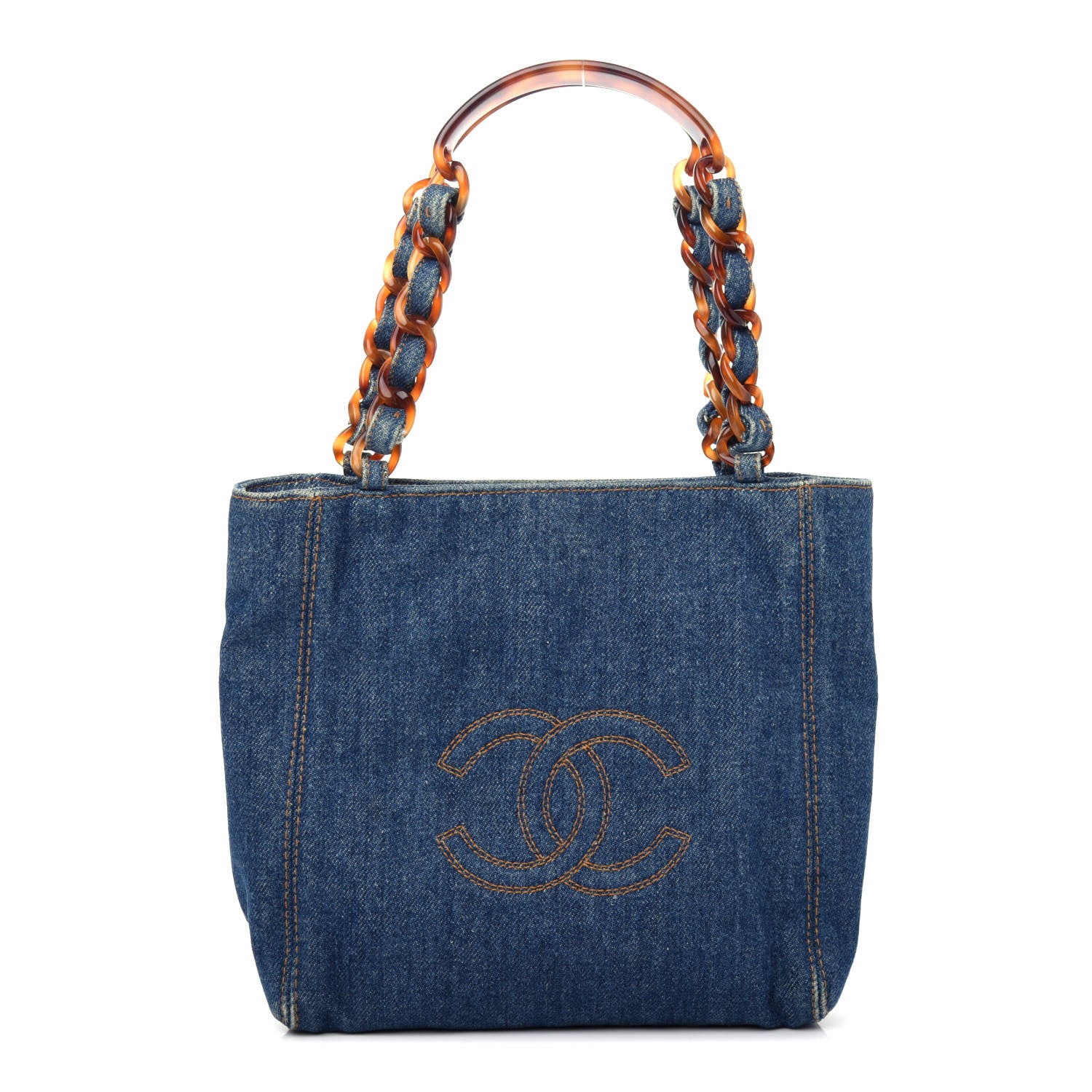 Chanel Denim Tortoise Timeless CC Tote Blue 1 of 10