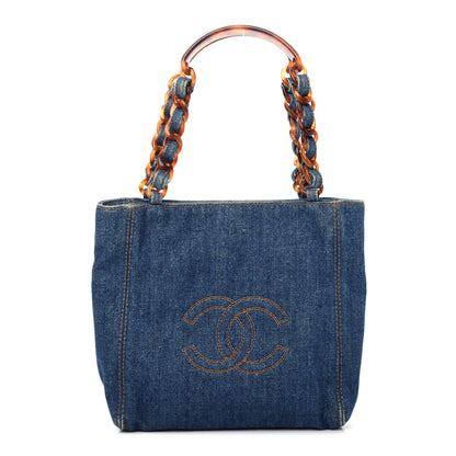Chanel Denim Tortoise Timeless CC Tote Blue 1 of 10
