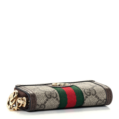 Gucci GG Supreme Monogram Web Ophidia Zip Around Key Case Beige New Acero 4 of 8