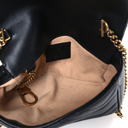 Gucci Calfskin Matelasse Super Mini GG Marmont Shoulder Bag Black 5 of 11