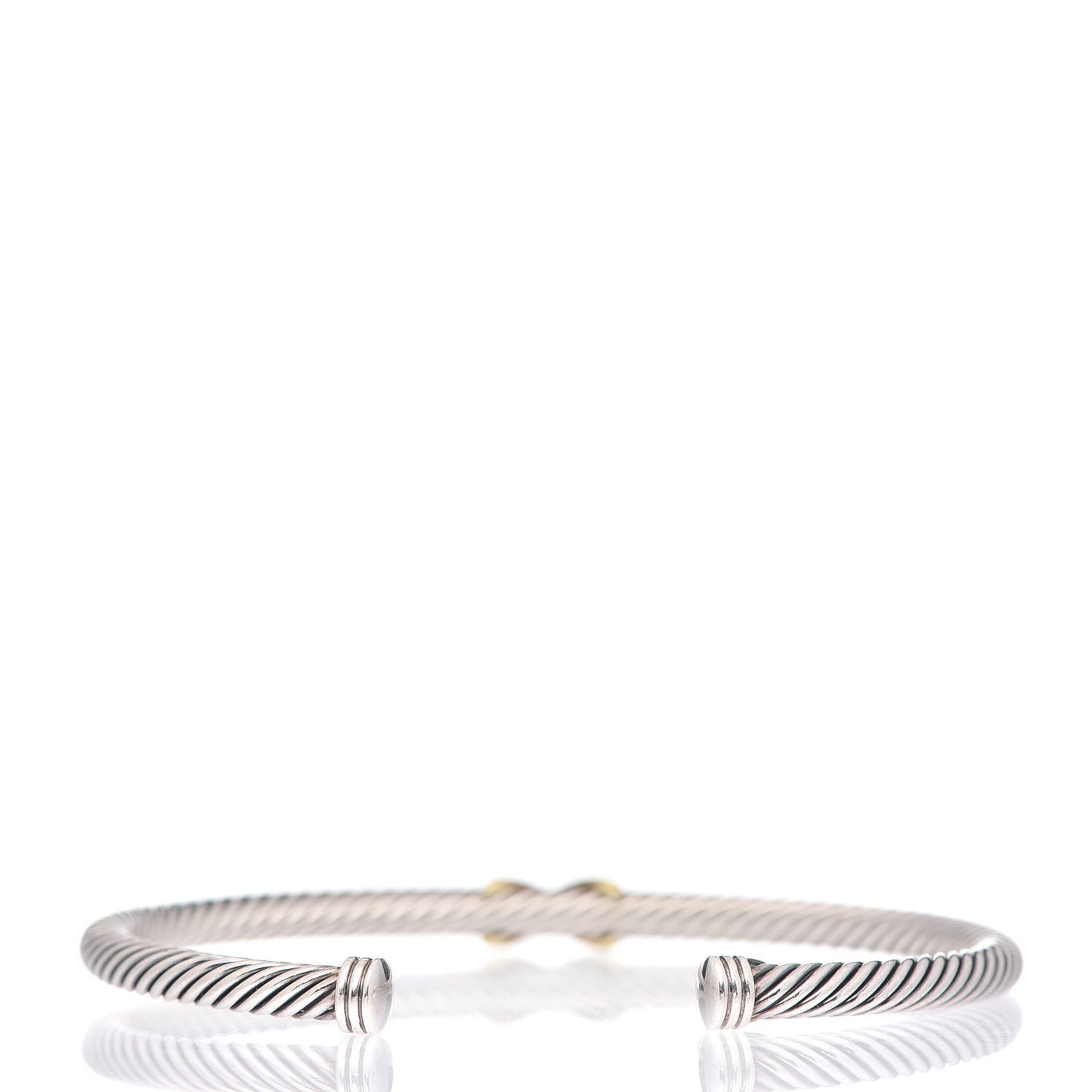 Sterling Silver 18K Yellow Gold 4mm X Station Cable Bracelet