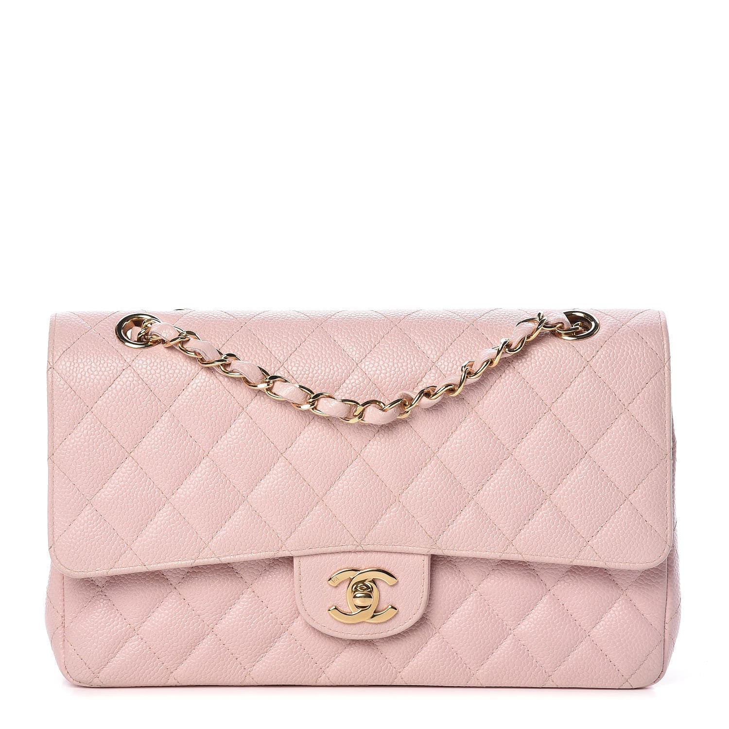 Chanel Caviar Quilted Medium Double Flap Pink 1 of 9