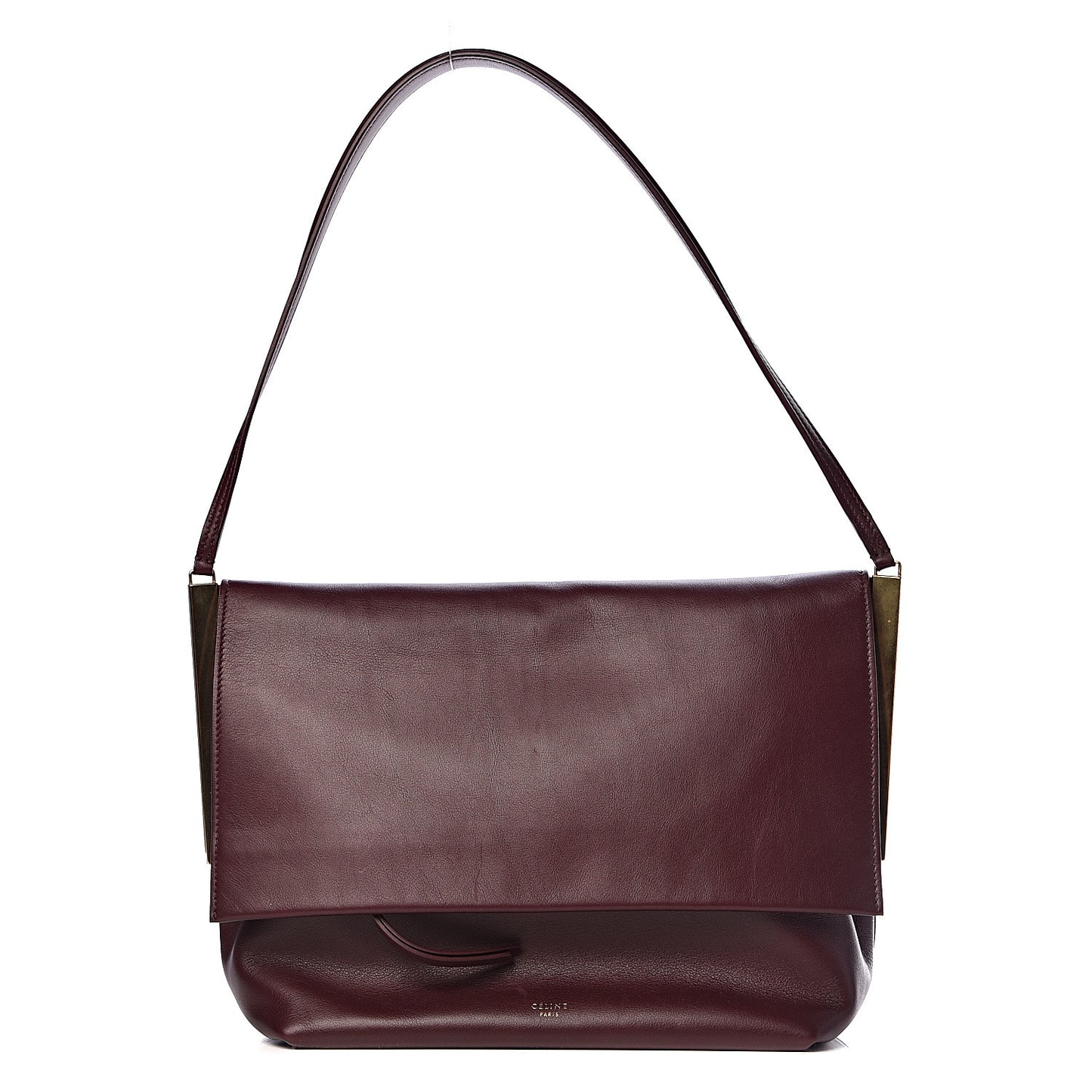 Smooth Calfskin Flap Clasp Bag Burgundy