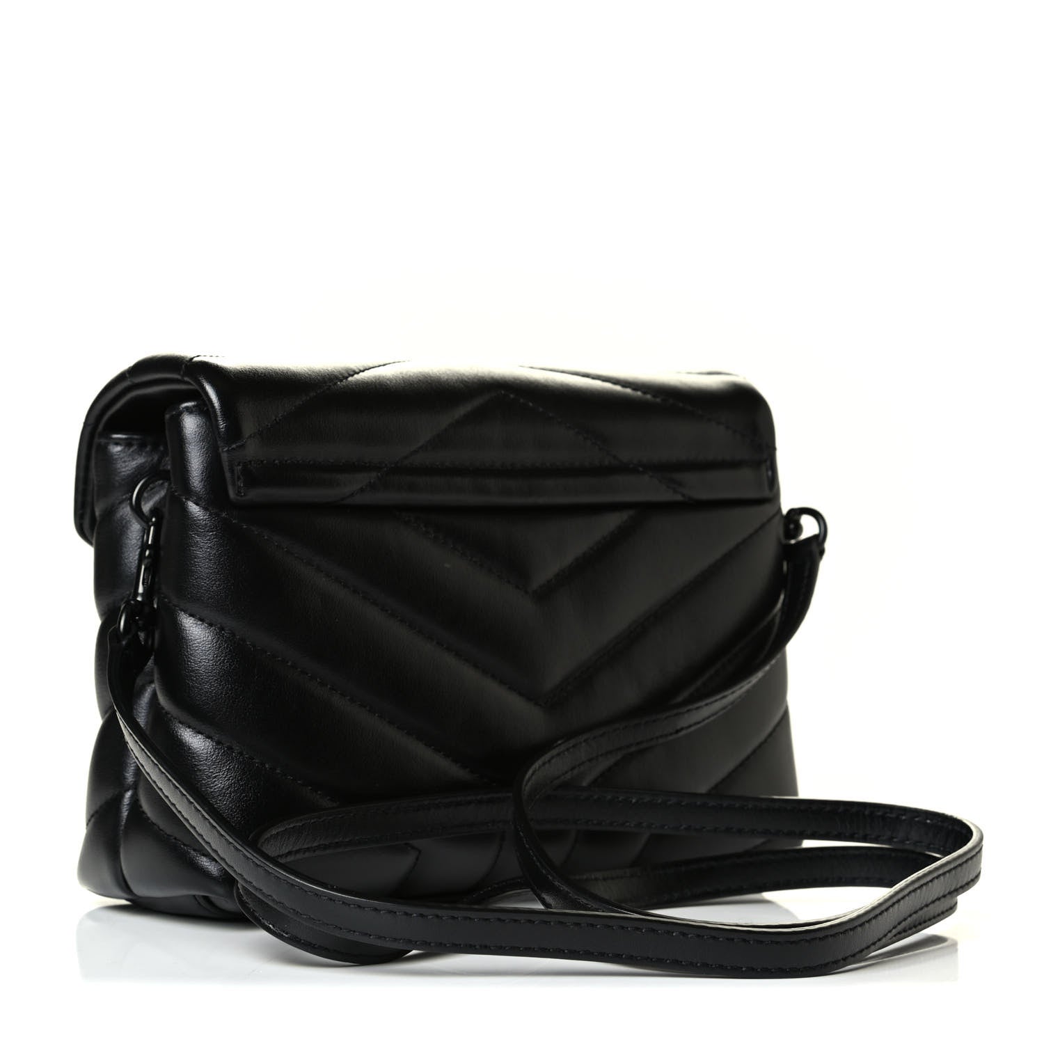 Saint Laurent Calfskin Y Quilted Monogram Toy Loulou Crossbody Bag Black 2 of 7