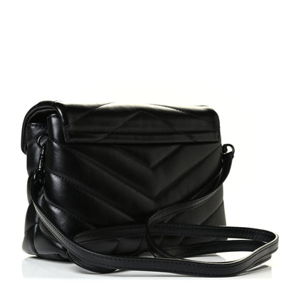 Saint Laurent Calfskin Y Quilted Monogram Toy Loulou Crossbody Bag Black 2 of 7