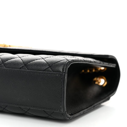 Saint Laurent Grain De Poudre Textured Mixed Matelasse Triquilt Medium Monogram Satchel Black 10 of 10