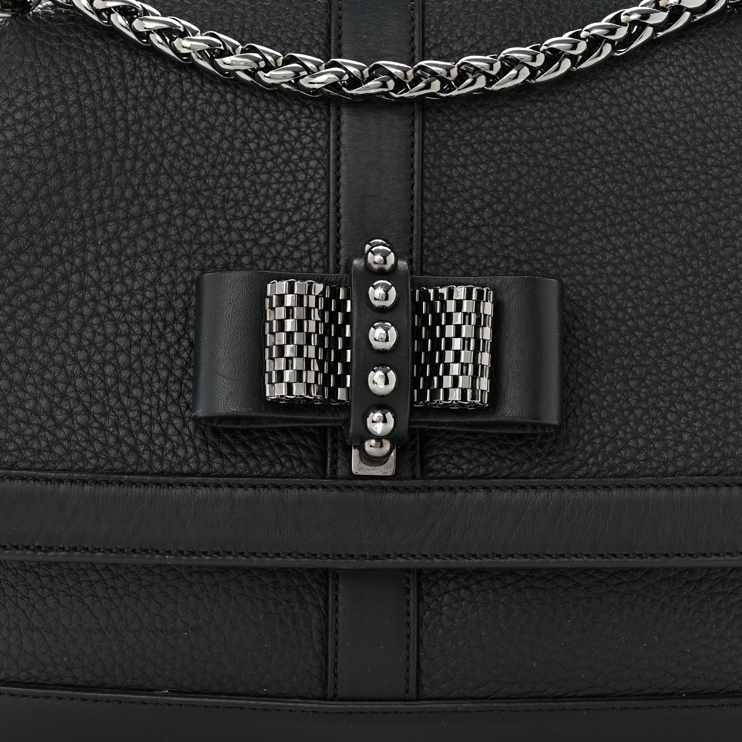 Christian Louboutin Calfskin Small Sweet Charity NV Shoulder Bag Black 7 of 9