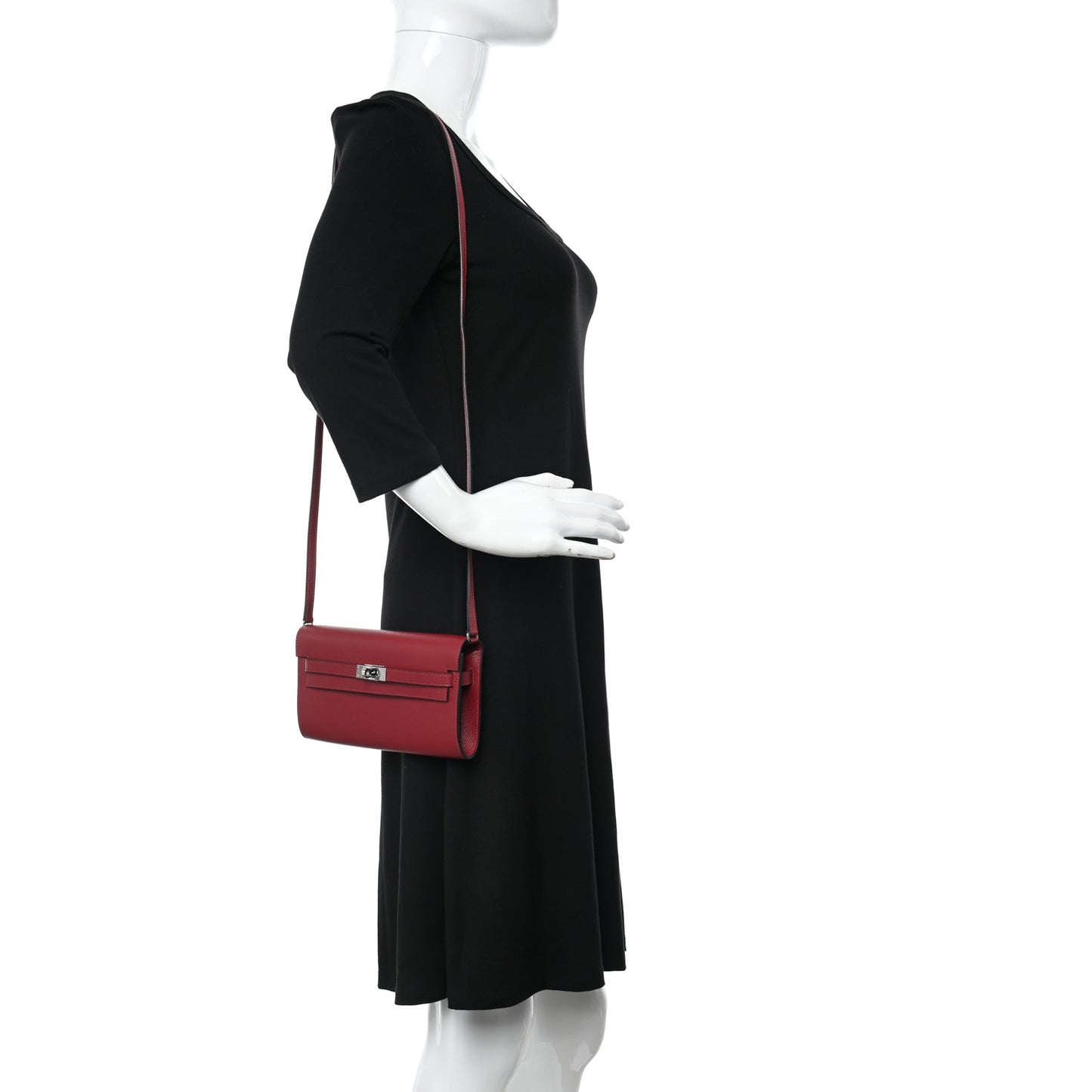 Epsom Kelly Wallet To Go Rouge Grenat