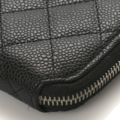 Chanel Iridescent Caviar Quilted Long Zip Around Wallet Black 9 of 11