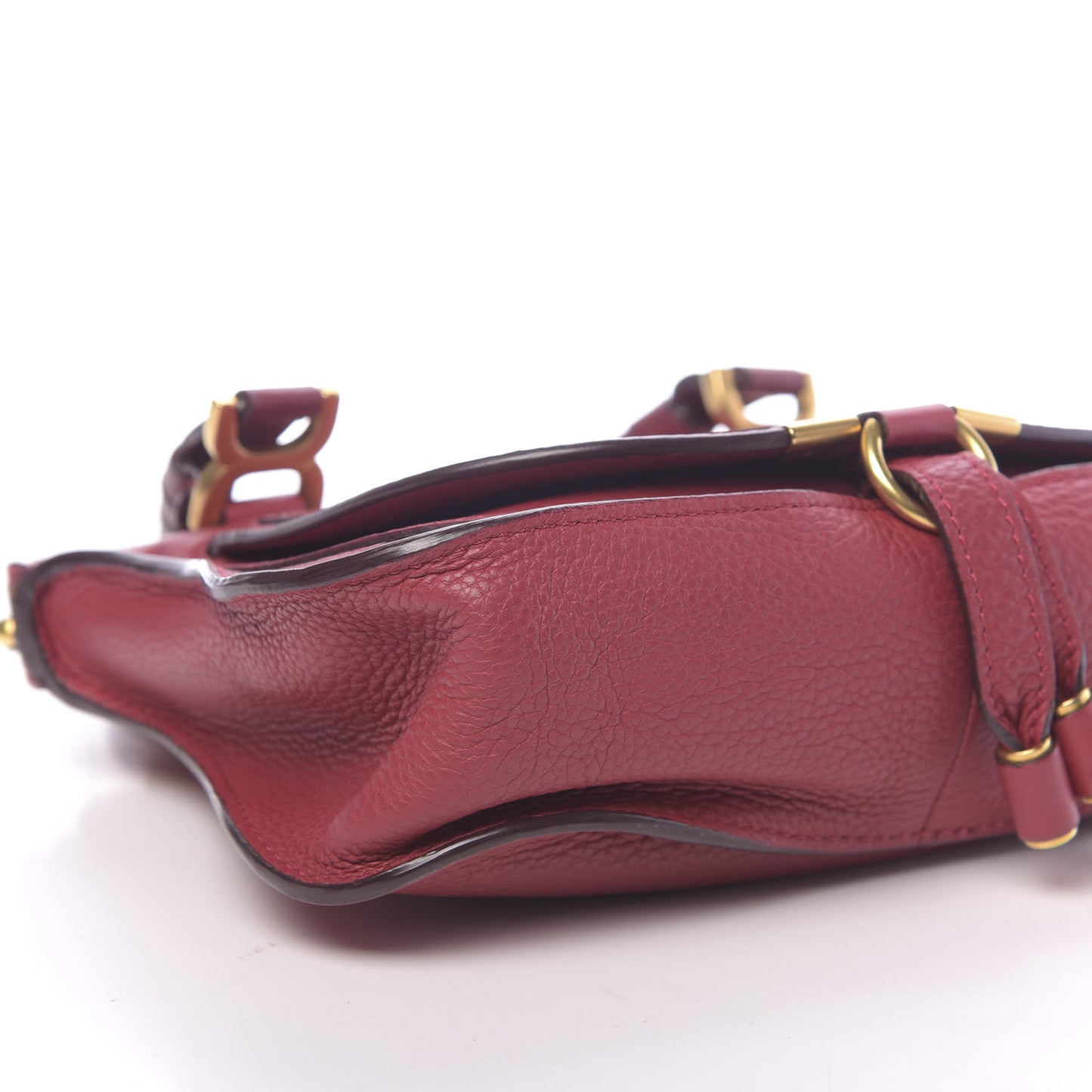 Calfskin Baby Marcie Satchel Peony Red