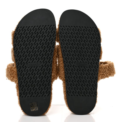 Hermes Woolskin Mens Chypre Sandals 43 Beige Gobi 5 of 8