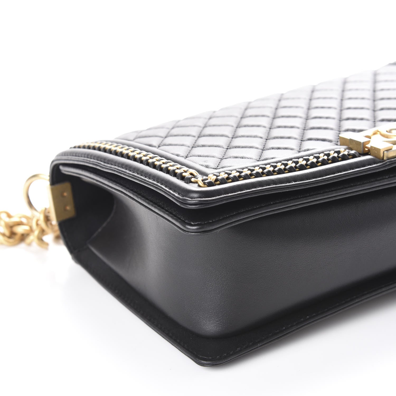 Chanel Calfskin Quilted New Medium Boy Top Handle Flap Black 5 of 10